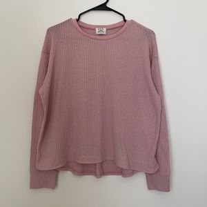 Pastel Pink Light Waffle Knit Top